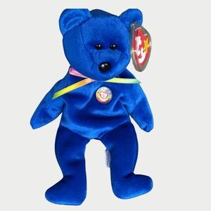 Ty Clubby 1998 Teddy Bear Beanie Baby Special Members Only Blue Bear
